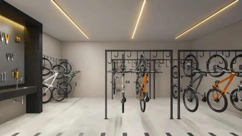 Foto do bicicletario do Auren Vila Clementino