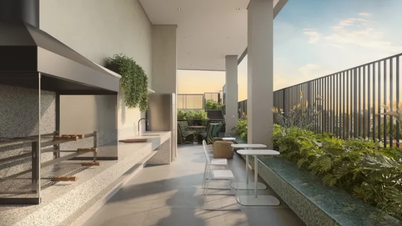 Foto da churrasqueira do Auren Vila Clementino